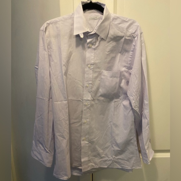 Dior Light Blue Striped Dress Shirt